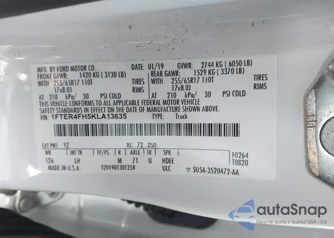 2019 Ford Ranger Xlt from USA, damaged, VIN 1FTER4FH5KLA13635